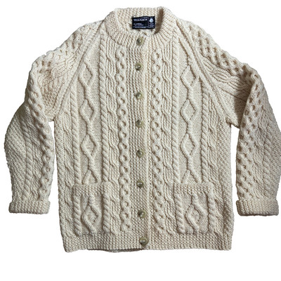 Standun Irish Fisherman Cable Knit Wool Button Sweater Womens (size not on tag)