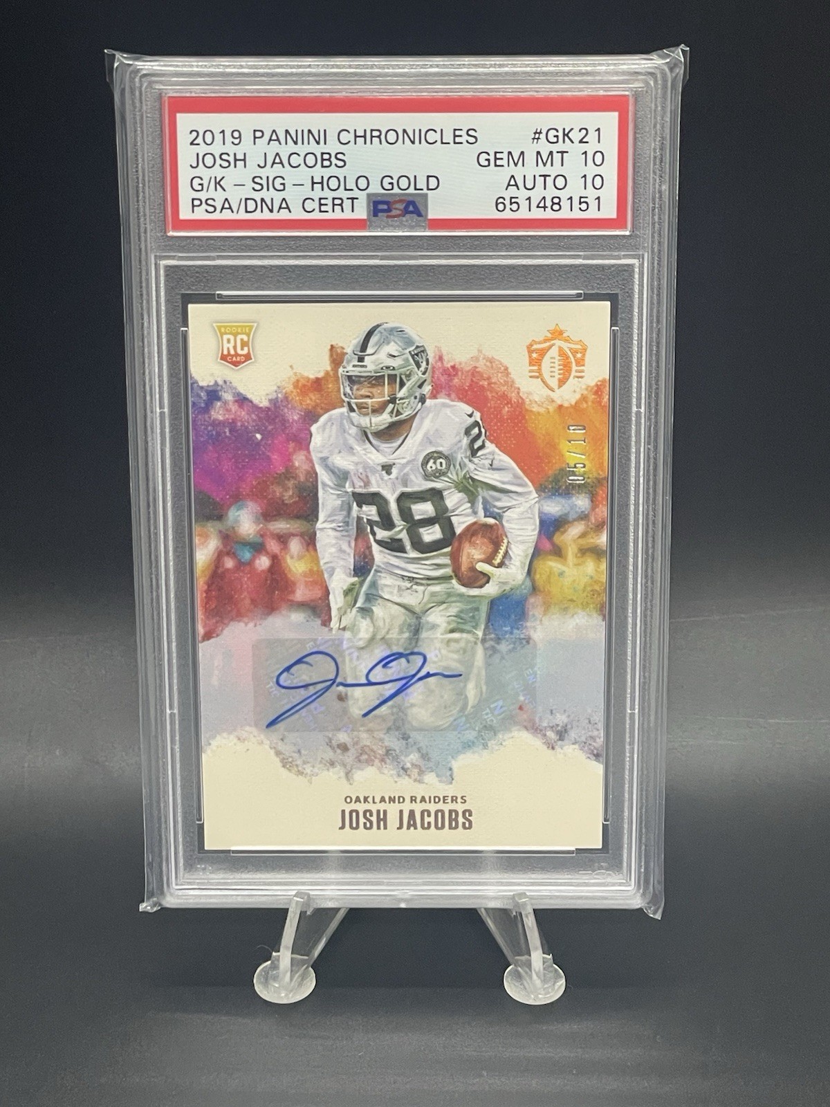 Josh Jacobs Panini Chronicles Gridiron Kings #GK21 Gold