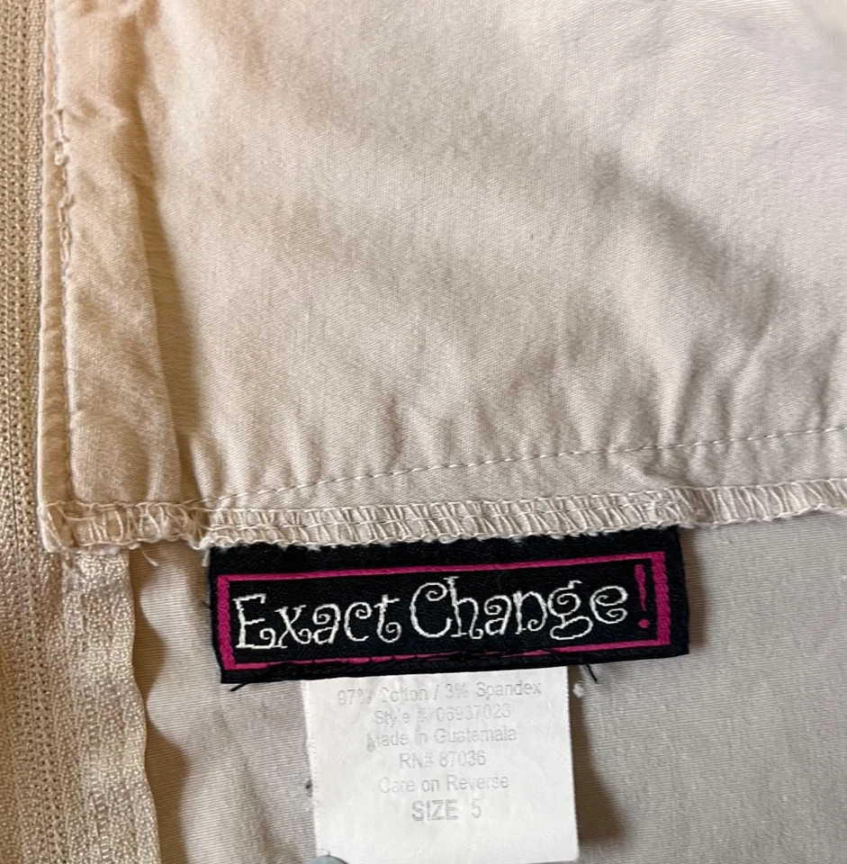 Y2K Exact Change Women A-Line Skirt Size 5 Beige - Image 4 of 4
