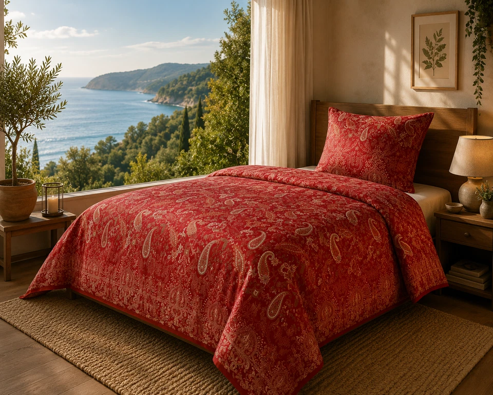 Bassetti BETTWÄSCHE SET MONNALISA SATIN R1 rot 135x200 80x80 Kissen BEZUG OVP - Bild 1 von 1
