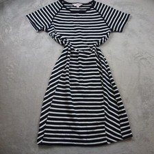 FRENCH CONNECTION CLASSIC WOMENS DRESS NAVY & WHITE STRIPED SIZE 12 KNIT STRETCH