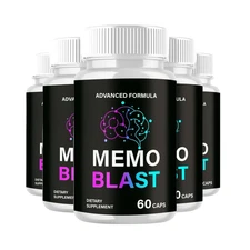 5-Pack Memo Blast Capsules – MemoBlast Natural Memory Focus Support-300 Capsules