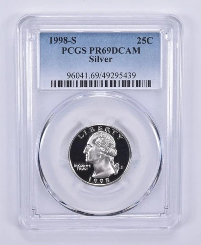 1998-S Washington Quarter Silver PR69 DCAM PCGS Blue Label *5158