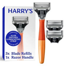 Original Shaving Kit for Men - Razor Handle and 3 Razor Blade Refill Cartridges 