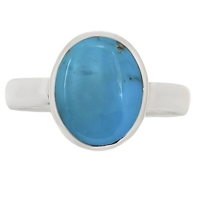 Natural Turquoise Nevada Aztec Mt 925 Sterling Silver Ring s.7 Jewelry R-1004