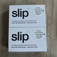 2 Pack Slip Anti-Aging Pure Silk Queen Pillowcases 20 x 30 White BRAND NEW