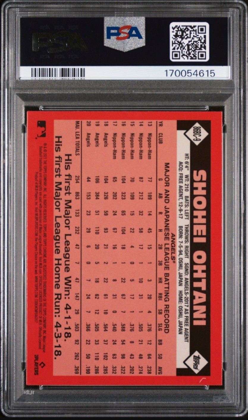 2021 Topps Chrome - 1986 Topps Baseball Shohei Ohtani #86BC-9 PSA 10  view 2