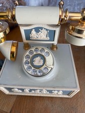 Rzadki lata 90. Wedgwood Blue Jasperware francuski telefon obrotowy