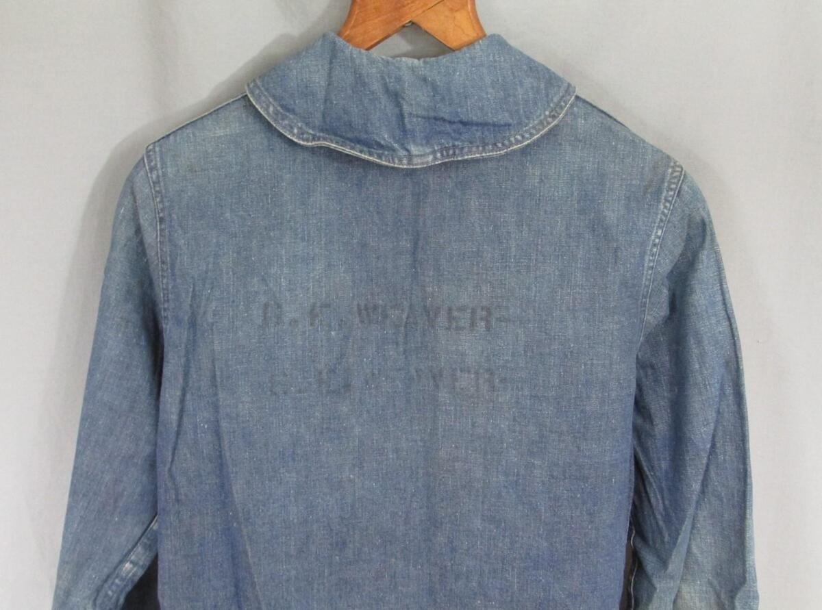 Vintage 1940s WWII US Navy Denim Shawl Collar Jacket Indigo Vintage 1940s WWII US Navy Denim Shawl Collar Jacket Indigo