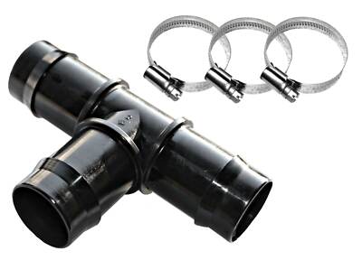 T-Stück Ø 32mm inkl. 3 Schlauchschellen W4 Pool Schlauch Tülle Fitting Verbinder