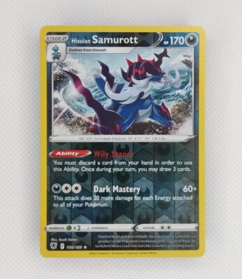 Hisuian Samurott 100/189 Reverse Holo - Pokemon SWSH Astral Radiance