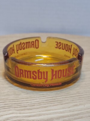 ORMSBY HOUSE Carson City Nevada Ashtray - Vintage - Round - 3 sided Brown - B94