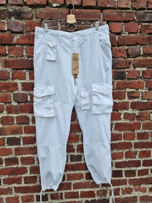 Gr.TRAXX: TOLLE CARGOHOSE LEINEN WEISS CARGO PANTS NEU ETIKETT