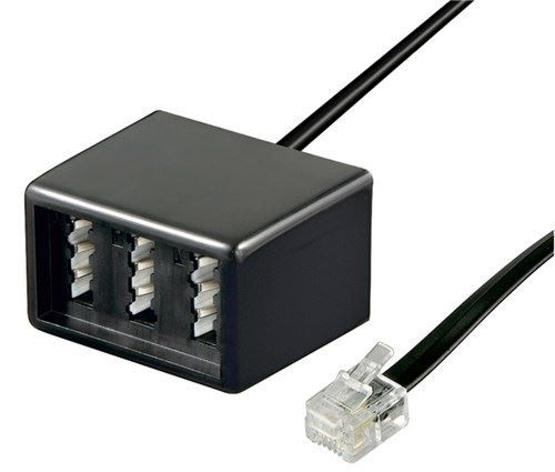 Goobay TAE adapter 3x TAE N/F/N female to RJ11/RJ14 male (6P4C) black 0.2 m 0.2m