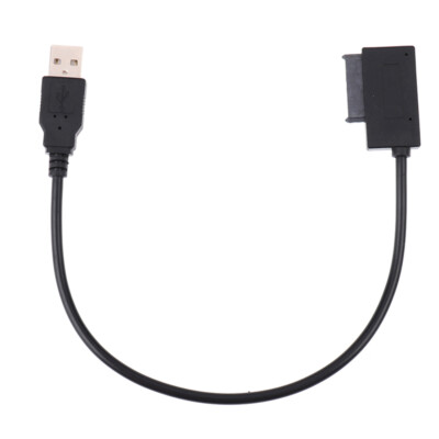 USB 2.0 to Slimline SATA 7+6 13pin Laptop CD DVD Rom Optical Drive Adapter *H,