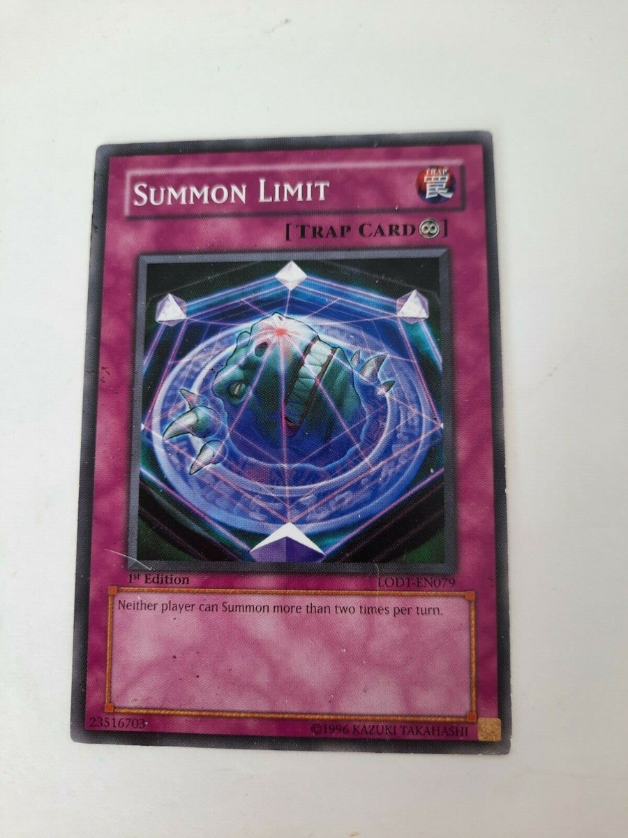 Summon Limit. LODT-EN079. Common. 1st Edition. YuGiOh card. Summon Limit. LODT-EN079. Common. 1st Edition. YuGiOh card.