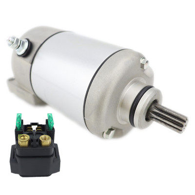 Starter Motor & Solenoid Relay for YAHAMA Bruin 350 YFM350BA Grizzly 350 YFM350