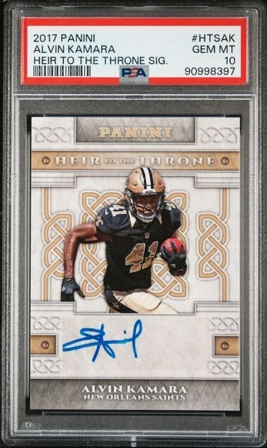 Alvin Kamara Panini Heir to the Throne Signatures #HTSAK Base