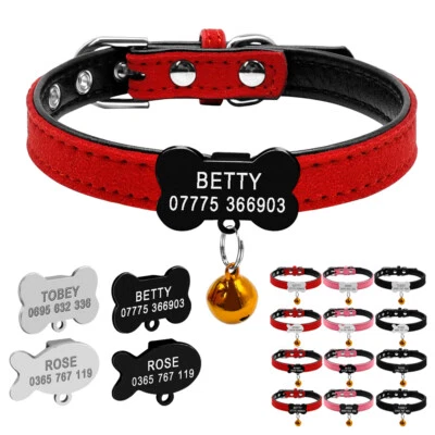 BERRY-PET Personalisiert Hundehalsband Katzenhalsband mit Namen Telefonnummer Gravur XXS-S