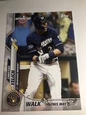 2020 Topps Opening Day Walk This Way Jumbo 5x7 Christian Yelich Brewers 06/49