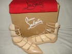 100% AUTHENTIC NEW WOMEN LOUBOUTIN TOERLESS MUSE FLAT BEIGE KID SANDALS US 7 — photo 5
