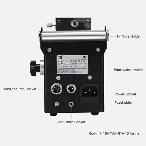 Saldatrice automatica tipo pedale ASS-376 alimentatore stagno 150 W strumento di riparazione - Foto 6 di 9