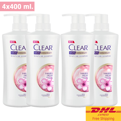 4 x 400ml. Clear Sakura Fresh Anti Dandruff Scalp Care Shampoo