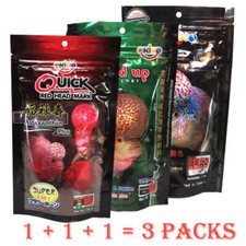SET OKIKO High Quality Flowerhorn and Cichild Fish Food Value Sets Size L 100g