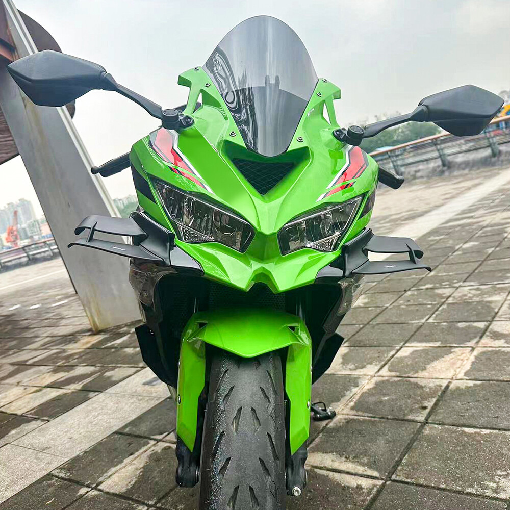 Kit Ailerons Latéraux Carénage Pour Moto Kawasaki Ninja 650 400 300 250 ZX-6R ZX-10R H2R - Déflecteurs Aérodynamiques En Plastique - 2 Pièces (gauche/droite)