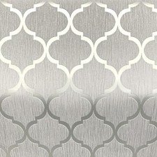 Image of Debona Crystal Trellis Geometric Grey/Silver Sparkle Glitter 10m Wallpaper 8897
