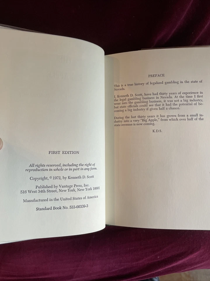 The Big Apple - Nevada’s Legalized Gambling - Kenneth D. Scott - 1st Ed. - Image 3 of 3