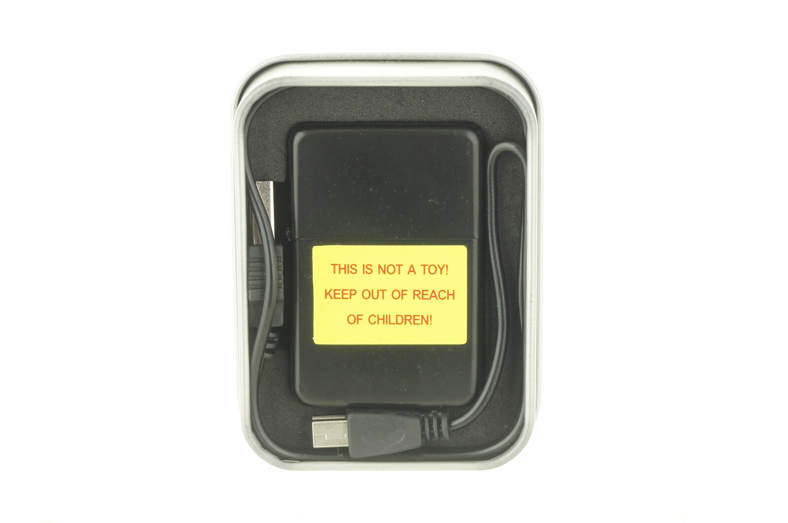 USB Rechargeable Windproof Flameless Electric Arc Lighter Metal Gift Box