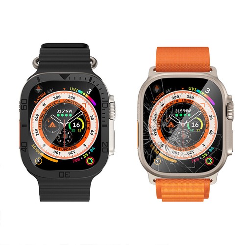 Para Apple Watch Ultra 49mm Metal Parachoques + Cristal Templado Pantalla Estuche Accesorios - Imagen 3 de 13