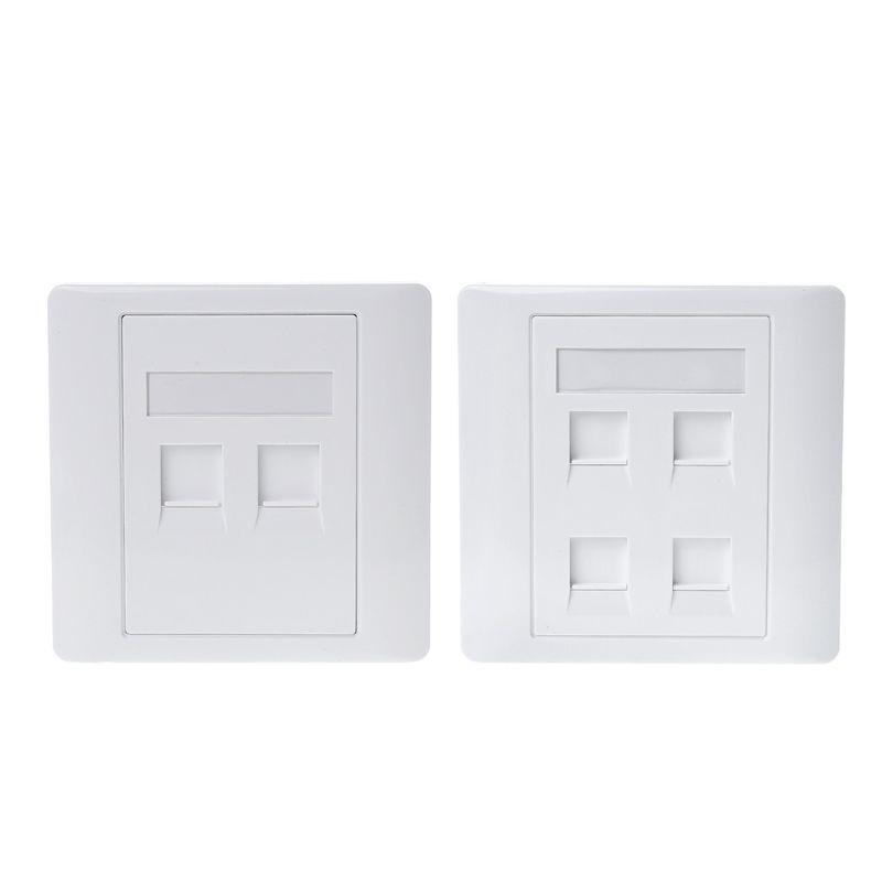 Faceplate Wall Plate Socket Dual Ports LAN Telephone Panel 86 Type White | eBay