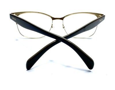 Prada Classic Black Gold Cat Eye Glasses Made in Italy VPR55S QE3-1O1 54 16 140 Prada Black Gold Cat Eye Glasses Italy VPR55S QE3-1O1 54 16  main image 4
