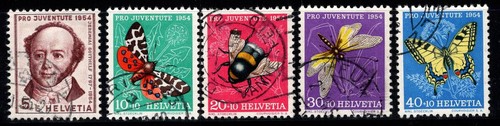Schweiz 1954 Mi. 602-606 gebraucht 100% Schmetterlinge