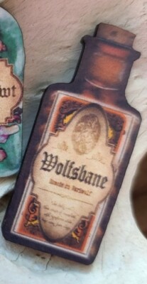 Wolfsbane POTION BOTTLE Pin Brooch Handcrafted
