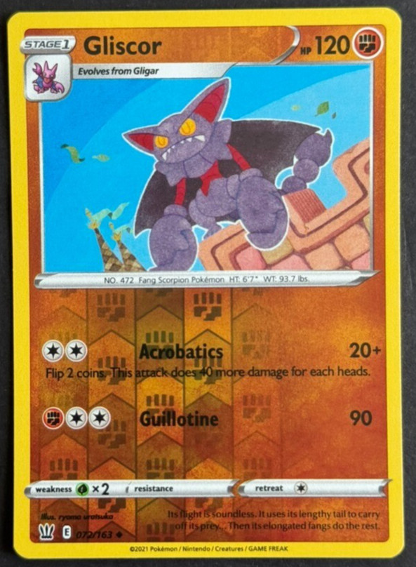 Pokemon Card Battle Styles 72/163 Gliscor Reverse Holo Uncommon