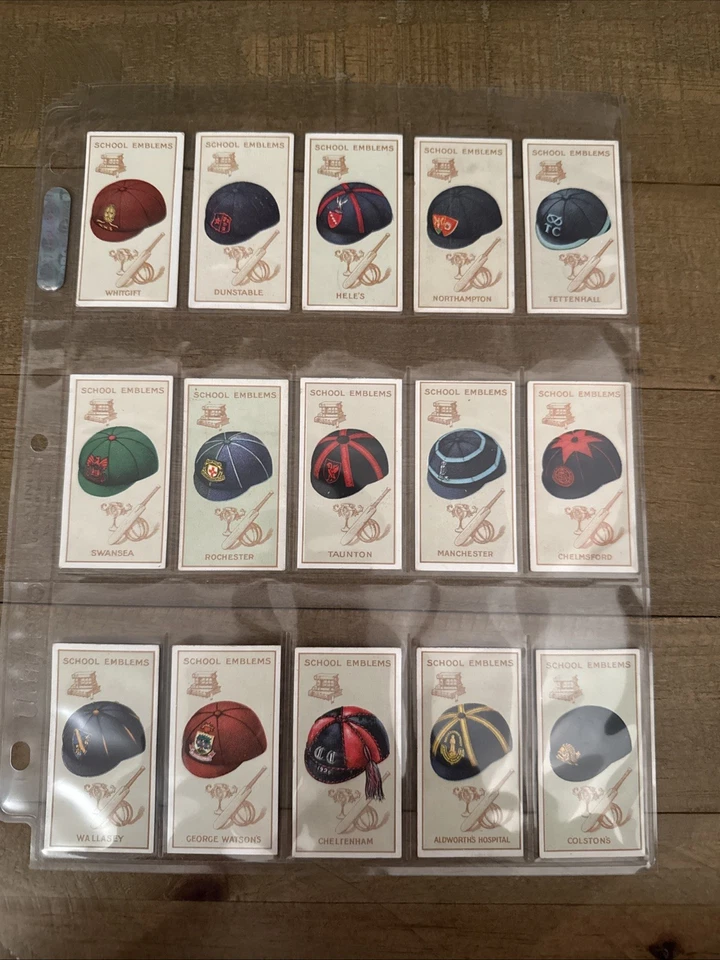 1929 Carreras Black Cat Cigarettes School Emblems Tobacco Cards Complete Set - Image 3 of 4