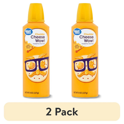 #ad 2 pack Great Value Cheese Wow Spray Cheese Cheddar 8 oz... $3.79