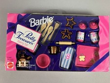 Barbie Pretty Treasures 1995 set da forno 14983 tagliabiscotti, utensili, guant nuovo