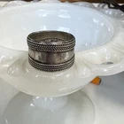 Sterling Silver Ring band Vintage Cigar Band Reed Design Wide Ring size 9 1990s