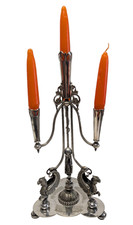 Antique Silver Plated Centrepiece Epergne Candle Holder By Walker And Hall