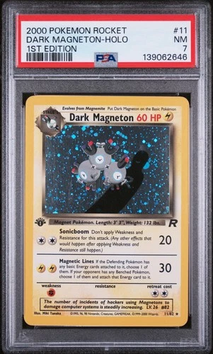 2000 POKEMON ROCKET 1ST EDITION #11 DARK MAGNETON-HOLO PSA 7