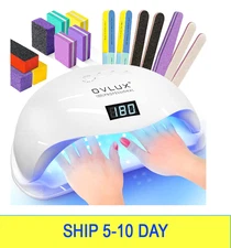 OVLUX 180W Professional UV LED Nail Lamp with Adapter – Fast Nail Dryer for Gel