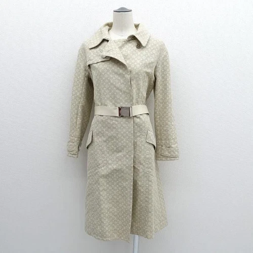LOUIS VUITTON（LV） LOUIS VUITTON Monogram Trench Coat Giacca con Cintura Beige Taglia 36 Autentico Us