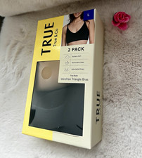 TRUE True  Co True Body Wireless Bralette 2-Pack Removable Pads L Black/Beige