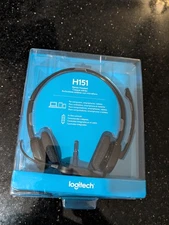 Logitech H151 Wired Headset, Analog Stereo Headphones with Rotating Noise-Cancel