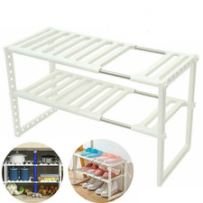 Kitchen Rack Under Sink Adjustable Expandable Storage Tidy Shelf Unit Organizer 