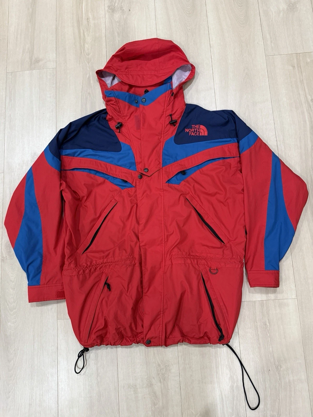 Vintage 90s The North Face Mountain Jacket Red Blue Size Large RARE Hiking Ski